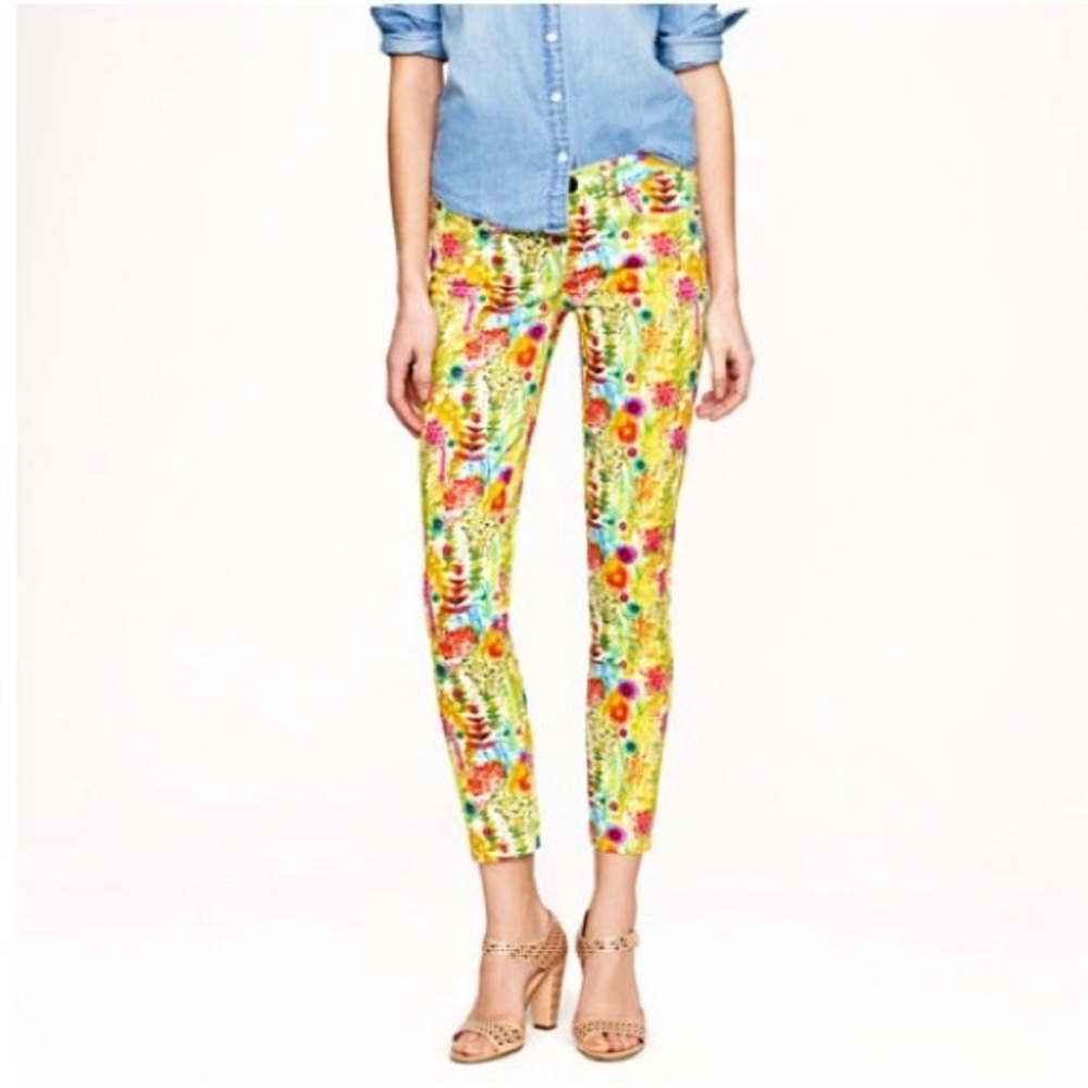 J.Crew Toothpick Ankle Liberty Art Fabrics Jeans In Tesco Print Size 29